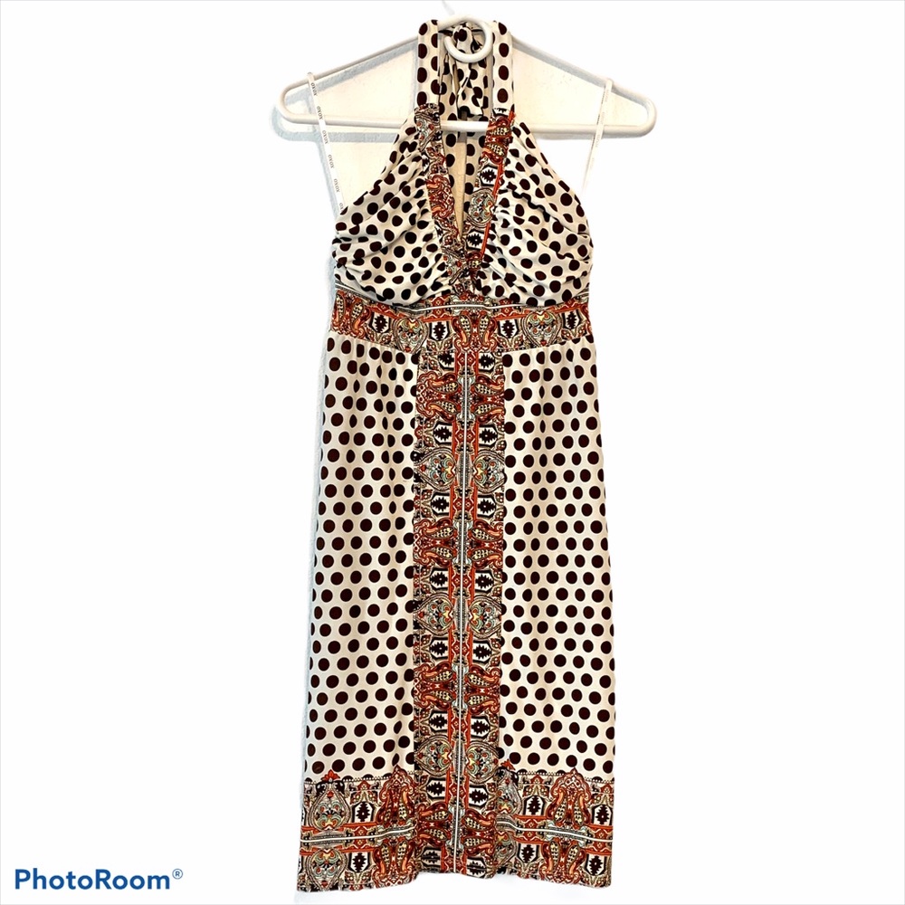 XOXO HALTER DRESS SLEEVESS SUMMER STRETCH PRINT